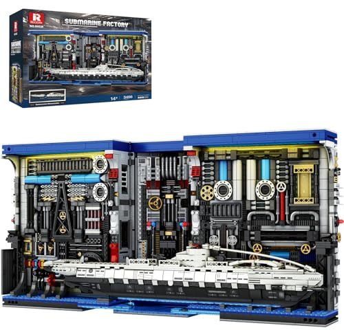 Reobrix U-Boot Fabrik U-Boot 66038 - Erwachsene Modellbausteine Design Beleuchtetes Bauset Spielzeug Geschenk für Erwäge, Männer und Militärfans