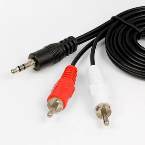 BOULTON RCA to 3.5mm Aux Cable - 1.5m - Phono Mini Jack Stereo Lead - Phono to 3.5mm Jack Adapter Lead - RCA to Audio Wire for Headphone Wire Adaptor Cables Red and White Aux Audio Splitter