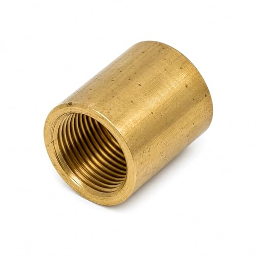 Messing Muffe M16x1 Innengewinde 20 x 20 mm Messing roh Verbindungsmuffe Gewindemuffe für M16x1 Feingewinde Gewinderohr Leuchtenbau