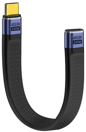 HuaLiSiJi USB C 4.0 Verlängerung Kabel Kurz 40Gbps Thunderbolt 4 Type C PD 40W 48V 5A Audio Video 8K 60Hz USB C Kabel Männlich Weiblich für Typ C Phone, Laptop, Tablet (Stecker auf Buchse, 12 cm)