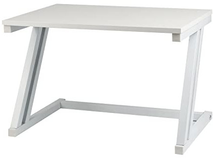 Soporte móvil para microondas con marco de metal y estante de madera MDF, moderno estante de almacenamiento de herramientas de cocina, tamaño 54 x 35 x 34,5 cm, acabado blanco