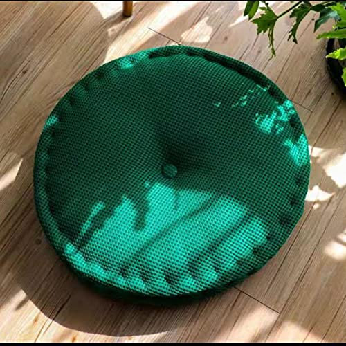 Cojín redondo verde oscuro para sillón sofá piso grande 60 x 60 cm cojín para el hogar, comedor, oficina, viajes, comodidad y apoyo