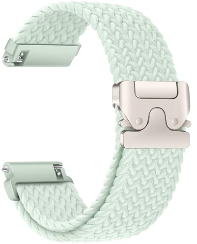 RUIMAYA Geflochtenes Armband Elastisches Verstellbares Uhrenarmband, 20mm Atmungsaktives Sport-Ersatzarmband Geeignet für Smartwatches und Klassische Uhren, Minze