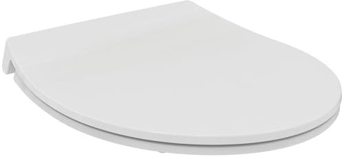 Ideal Standard - Asiento de inodoro universal ovalado, diseño sándwich, con sistema de caída suave, desmontable, blanco