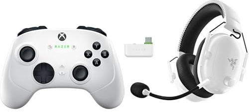 Razer Wolverine V3 Pro + BlackShark V2 Pro (Xbox Licensed) - (HyperSpeed Wireless, Mecha Tactile Action Buttons, Anti-drift Hall Effect analog thumbsticks, haptic vibrations) White