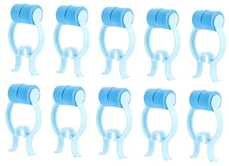 Mikikit 10piezas Pinzas Correctoras Para Hogar De Clips Flexibles Para Entrenamiento Respiratorio y Soporte Nasal Azul