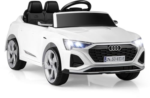 Licensed SQ8 Ride on Car, 12V Kids Electric Vehicle with Parent Remote Control, Toddlers Battery Powered Toy with 3 Speeds, Wheels Suspension, Music (White)