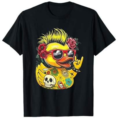 Pato de Goma Punk Heavy Metal Música Alternativa Rocker Tatu Camiseta
