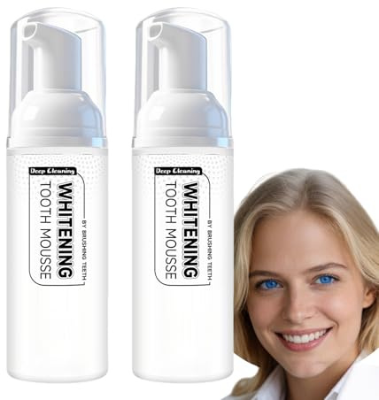 Lot de 2 mousses blanchissantes pour dents sensibles, pâte à dents hydroxyapatite, mousse rafraîchissante pour dents sensibles, réparation de l'émail et dents blanchissantes, nettoyants et soins pour