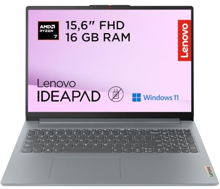 Lenovo IdeaPad Slim 3 Notebook 15 FHD (1920x1080) AMD Ryzen 7, RAM 16GB, 512GB SSD, Windows 11 Home, WiFi 6, Laptop per Casa, Ufficio, Studio, Multitasking, Uso Quotidiano - Caricatore non incluso