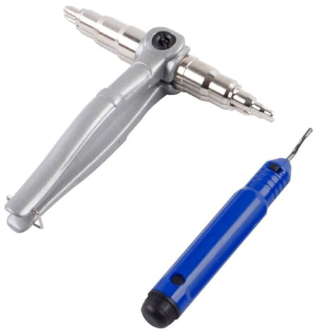 Gralara Svasatore Manuale 7 in 1 Leggero Kit Svasatura Tubi Rame Alluminio Precisione Strumento Svasatore 45°, Utensile Per Svasatura Tubi Di Rame + Raschietto Sbavatore