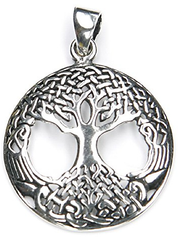 Drachensilber Kelten Lebensbaum Anhänger keltischer Schmuck Silber Anhänger 925er Sterlingsilber keltischer Baum Amulett Kettenanhänger feiner Knoten zart