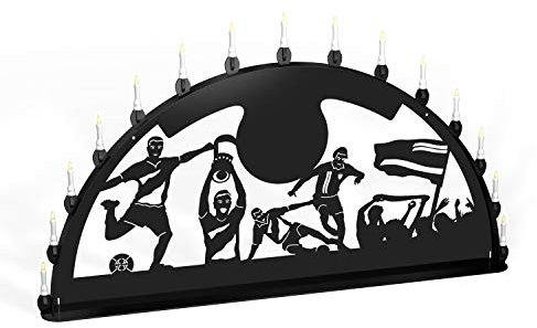 Colours-Manufaktur Schwibbogen Lichterbogen Metall - Fußball Verein - Schwarz - 100 x 54 cm