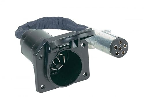 Hopkins 47435 Durable 6-Way to 7-Way RV Blade Trailer Wiring Adapter with Harness Protector Water Proof