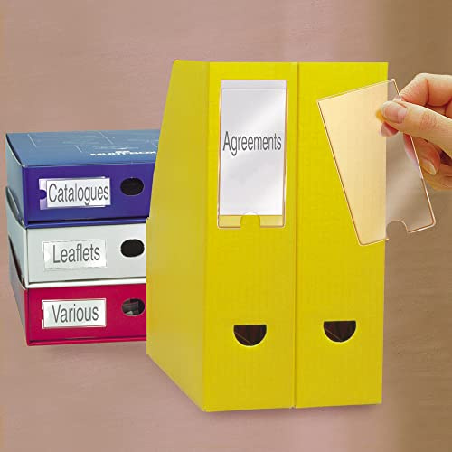 Pelltech TS-110528 3L Label Polypropylene Self-Adhesive Holder, 35mm x 102mm, Pack of 12