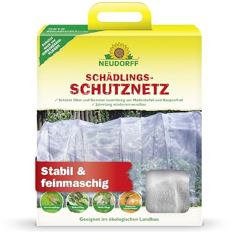 Neudorff SchädlingsschutzNetz 2,30m x 4,25m - Feinmaschiges Schädlingsnetz schützt Obst und Gemüse im Beet und Hochbeet vor Schädlingen, 1 Netz