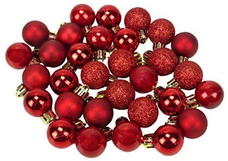 25 x 25 mm, mini palline di Natale, colore: rosso, albero di Natale, decorazioni