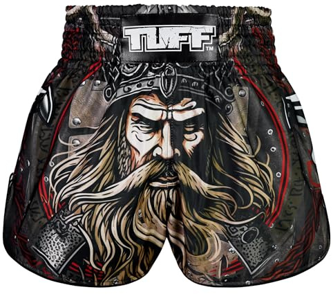 Tuff Sport Muay Thai Boxing Shorts Retro Shorts Classic Slim Cut MMA Kickboxing Workout Set Training, L