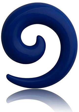 Treuheld® | Blaue Dehnschnecke/Dehnsichel - 10 Größen: 1,6-14mm - Hohe Qualität - aus Kunststoff - Dehnschnecke für Ohr & Piercings - Flesh Tunnel Expander/Dehner für Plugs aus blauem Acryl