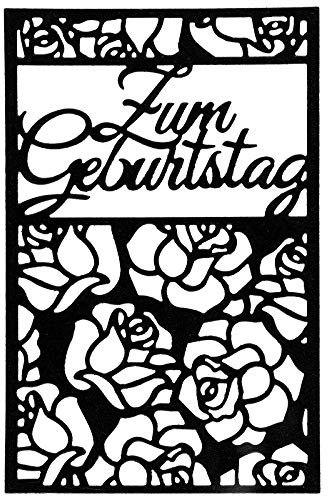 Ideen mit Herz Stanzschablone, Zum Geburtstag, 9,5 cm x 14,5 cm, passend für gängige Stanzmaschinen | Schablone zum Gestalten von Grußkarten, Einlegern