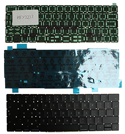 Keyboards4Laptops Vereinigtes Königreich Hinterleuchtet Schwarz kompatible Ersatz Tastatur kompatibel mit Apple MacBook Pro 13 Inch Touch Mid 2017