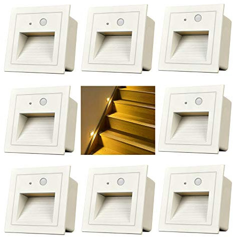Arotelicht Recessed Wall Light,Outdoor LED Stair Light,Wall Light with Motion Sensor,Square LED Stair Lighting,Step Lighting Aluminium 230V 3W