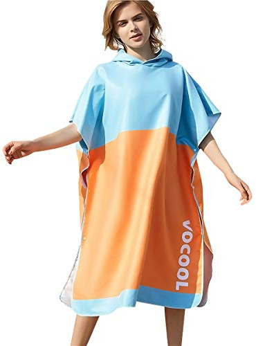 LumiSyne Umziehhilfe Mit Kapuze Surf Poncho Modedruck Streifen Strandhandtuch Mikrofaser Bademantel Schnelltrocknend Sporthandtuch Kompakt Ultra Leicht Schwimmen Handtuch