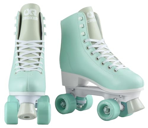 CROXER - Retro rullskridskor för barn och vuxna - ABEC-7-lager, PU-hjul - Alessa Mint, 41 (26,5 cm)