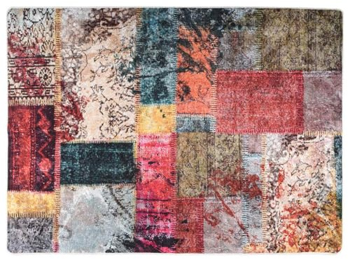 vidaXL Tappeto Lavabile Patchwork 120x180 cm Multicolore Antiscivolo