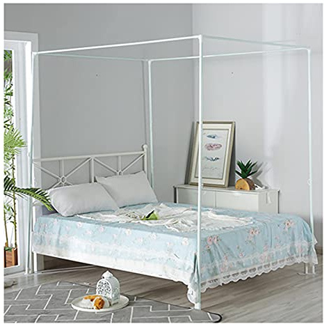 Himmelbett Moskitonetzhalter Vier Eckbett, Edelstahl Eisenkunst -Bettüberdachung Baldachin Moskitonetz Rahmen, Bettüberdachung, Gestell für Twin/Full/Queen/California King/King Size Bett,1.5×2m Bed
