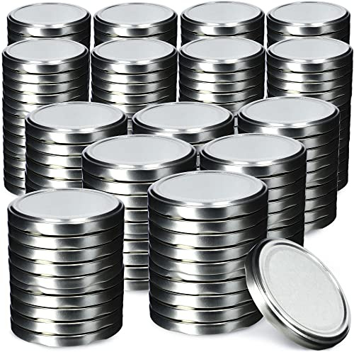 KADAX Coperchio a vite fi82 mm x 200 pz, set di coperchi twist-off in metallo, coperchi di ricambio per barattoli da conserva, con 6 denti di chiusura per vasetti e barattoli (argento)