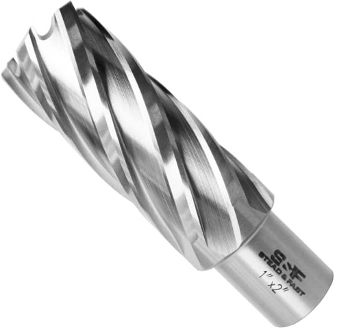 S&F STEAD & FAST Ringschneider HSS 2,5 x 5,1 cm mit Zentrierstift | 1,9 cm Weldon-Schaft, M2AL HSS Mag Bohrer für Magnetbohrmaschine, Industriequalität, CNC-gefräst, präzise glatte Schnitte