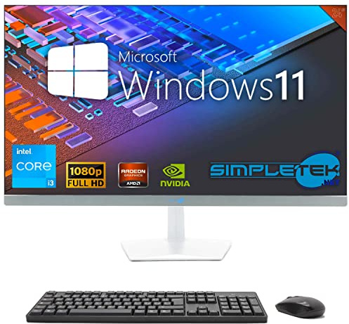 SIMPLETEK - PC All in One 24 FHD 60Hz Core i3 Windows 11 | 8GB RAM SSD 120GB | Casa, Lavoro
