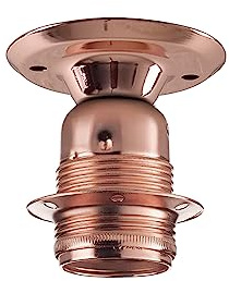 LEDSone Support de Douille d'ampoule à vis en métal Vintage Industriel E27 Edison avec culot de Lampe E27 Max 60 W pour Salon, Chambre, Couloir de Garage, pub, café, hôtel et Restaurants (Or Rose)