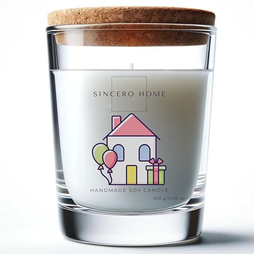 SINCERO HOME: Vela Aromática de Soja y Lavanda - Regalo para Inauguraciones, Aromaterapia, Relajación y Decoración del Hogar, Ecológica y Duradera, con Aroma Calmante