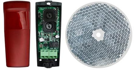 Fotocelula universal de espejo multitension 12/24v ac/dc para todo tipo de puertas automaticas de garaje portones y cocheras sensor seguridad de reflexion gran alcance