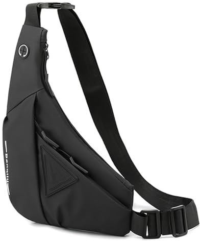 Sacoche Homme et Femme Bandoulière, Sac de Poitrine Antivol, Sac Imperméable Léger, Triangle d'Épaule Crossbody Bag, pour Randonnée, Sports de Plein Air, Voyages (noir)