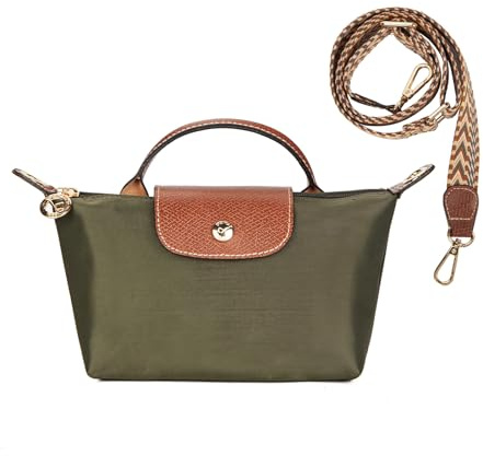 DOMAT Crossbody Tasche für Frauen, Chic leichte Geldbörse mit Leder Top-Griff, kompakte Clutch Bag, Schulter Handtasche (Army Green)