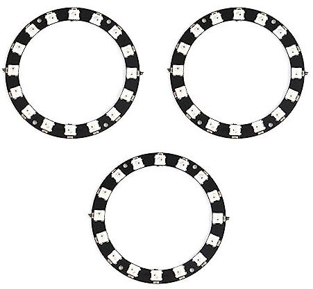 MakerMind 3x 16Bit RGB LED Ring WS2812 5V ähnl. Neopixel kompatibel mit Arduino, Raspberry Pi