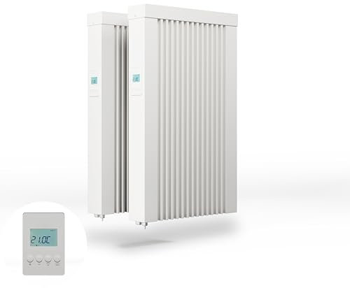 eVARMO 2x Areo smart 650 Watt elektrische Heizung mit Schamottekern zur Wandmontage/Elektroheizkörper (Elektroofen)