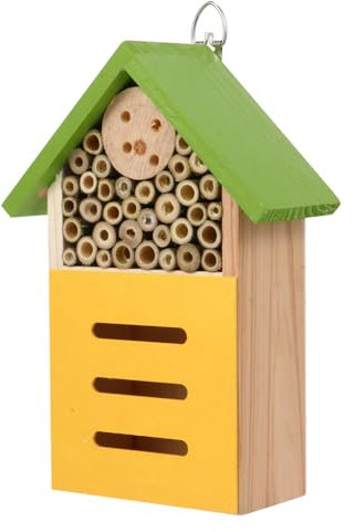FUNOMOCYA Holzhaus Für Garten Bienenhaus Marienkäferhütte Hängeraum Dekoratives Haus Aus Holz Einfach Aufstellen