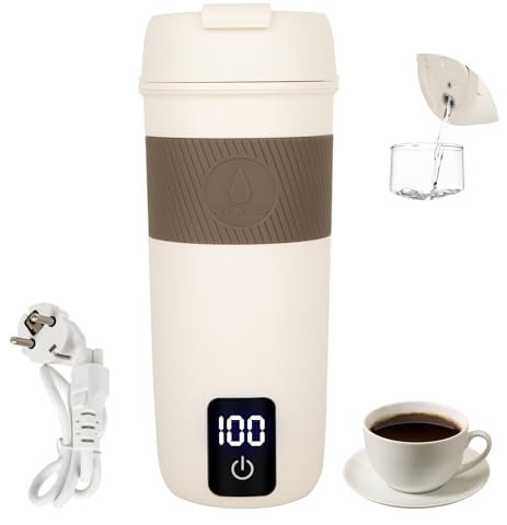 Bollitore Elettrico Piccolo – Mini bollitore portatile da 400 ml con 4 livelli di regolazione della temperatura, piccolo bollitore da viaggio con protezione contro il surriscaldamento per tè (A304)
