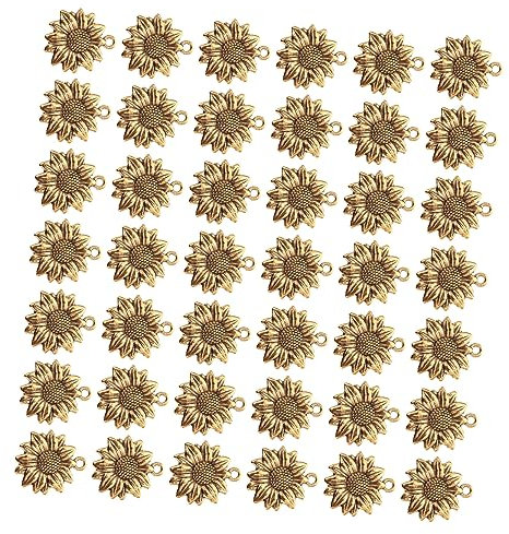 Lurrose 100stücke Teiliges Sonnenblumen-anhänger Aus Antiker Legierung Sonnenblumenform Diy Schmuckzubehör Glatte Oberfläche Zum Basteln Und Schmuckherstellung