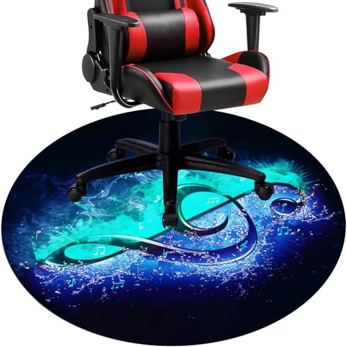 Tkuhknag Alfombrilla para Silla para Suelos Duros, Alfombra Silla Gaming Oficina Redonda, Antideslizante Protector Suelo, Alfombrilla para Silla de Oficina, Tapete de protección Madera/baldosas 80 cm