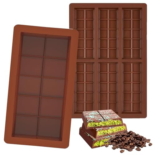 Schokoladenform Silikon, 2 Stück Tief Schokoladentafel Form, Silikonform Schokoladentafel, Silikonform Schokoladentafel, Extra Tief Schokolade Form, Schokoladenform für Praline Süßigkeiten