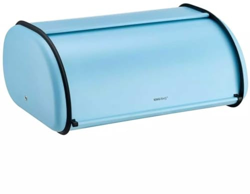 KING HOFF Boîte à pain spacieuse en métal pour pain et biscuits - Longue conservation et fraîcheur - 44 x 27 x 18,5 cm - Bleu