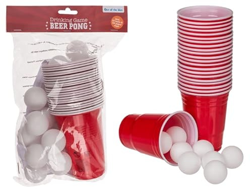 BLUECHOLON Set Beer Pong, kit completo di 15 palline e 22 bicchieri da 550 ml, riutilizzabili.