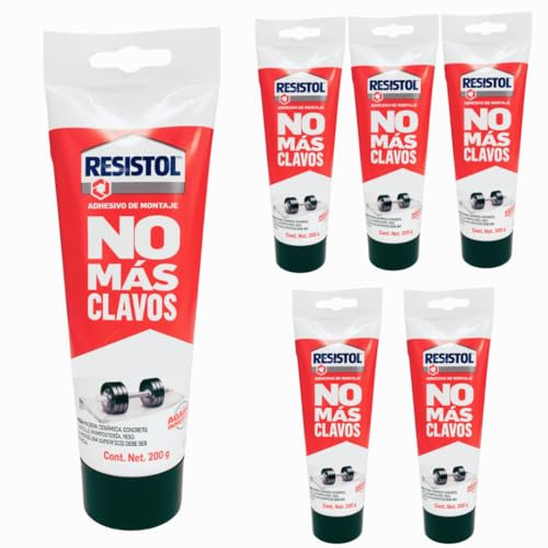 Henkel Montagekleber Kleben statt Bohren Weiß - Kraftkleber für innen & außen- Universell einsetzbarer Baukleber- Resistol Kleber mit hoher Festigkeit (6 x 200g)