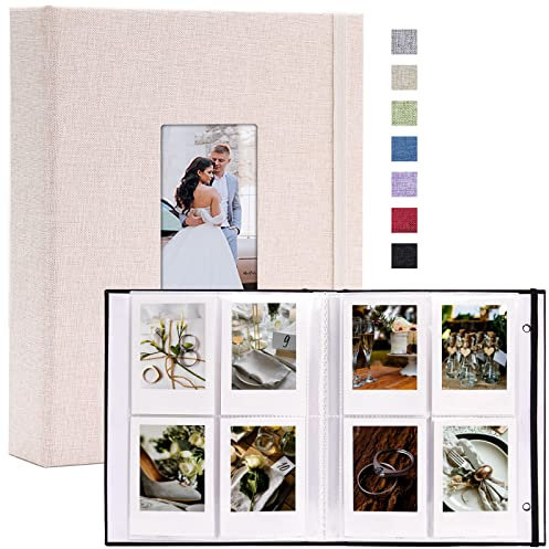 208 foton polaroid fotoalbum passar Fujifilm Instax Mini 12, 11, 9, 8, 40 kameror kompatibla med Polaroid Snap, Z2300, SocialMatic Instant Camera ZIP Instant Printer, beige 1-pack