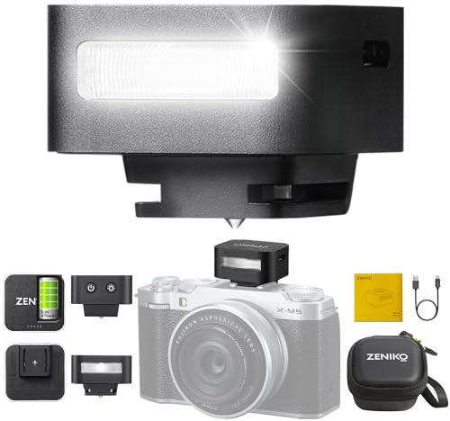 Zeniko ZF08 Flash pour Appareil Photo avec Rehausseur de Hauteur de Flash, GN16, CCT 6500K ±200K, Support Universel pour Griffe, Recyclage Rapide 3S, Flashs pour Appareil Photo Sony/Canon/Nikon